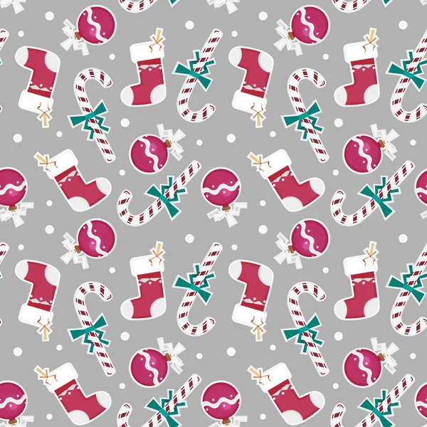 Seamless vector backgground with christmas attributes — Διανυσματικό Αρχείο