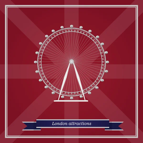 London Eye isolated, vector illustration — ストックベクタ
