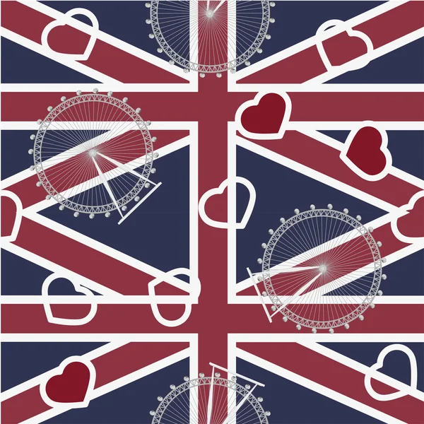 London Eye vector  seamless pattern — ストックベクタ