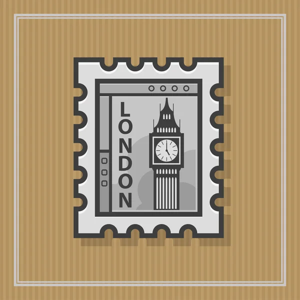 Stamp with Big Ben view. Vector illusttration — Stockvector