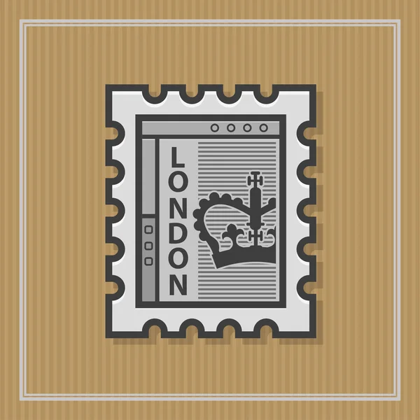 Stamp with British crown view. Vector illusttration — Wektor stockowy