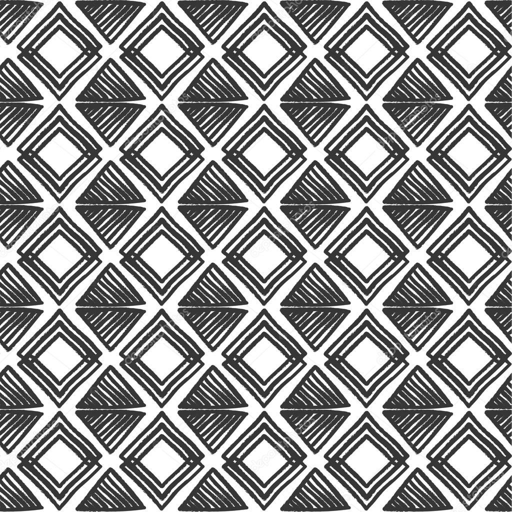 Designs for fabric and printing.Black and white tribal slavic folks vector seamless pattern. Geometric print. Ethnic hipster backdrop. Hand drawn.