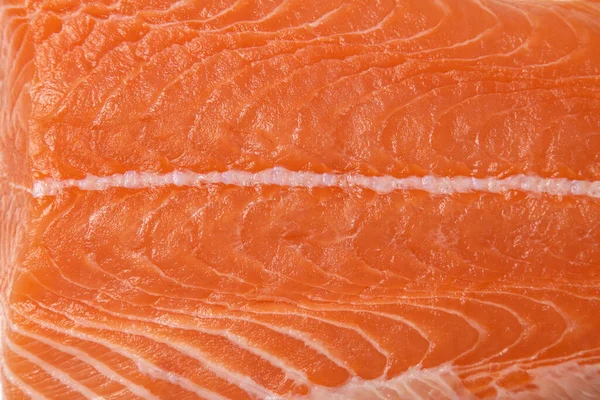 Primer Plano Del Filete Carne Salmón Aislado Sobre Fondo Blanco — Foto de Stock