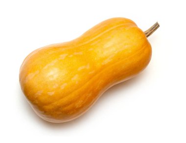 Beyaz arka planda izole edilmiş sarı olgun balkabağı. Sonbahar hasadı.