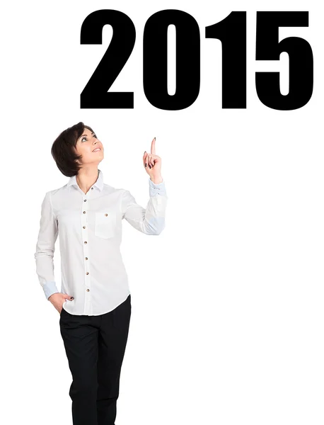 New year 2015 - business woman. — Stock Photo, Image