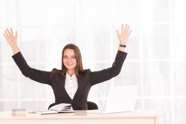 Kız öğrenci. Parlak ofisinde çalışan Modern iş kadın. Yöneticisi, Sekreter.