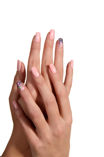 Mãos femininas com manicure — Fotografia de Stock