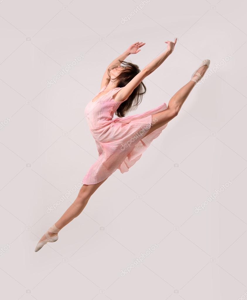 jumping professional ballet girl dancer — Stock Photo © Cheese_78 #60609423