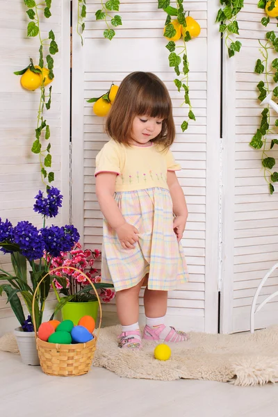 Child in Easter decorations — Stock Photo, Image