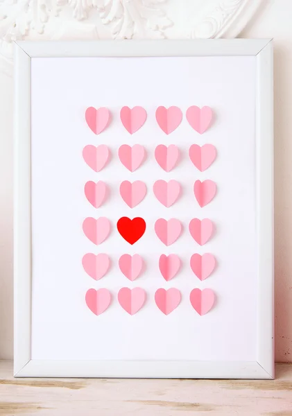 Tarjeta de felicitación con corazones para el día de San Valentín — Foto de Stock