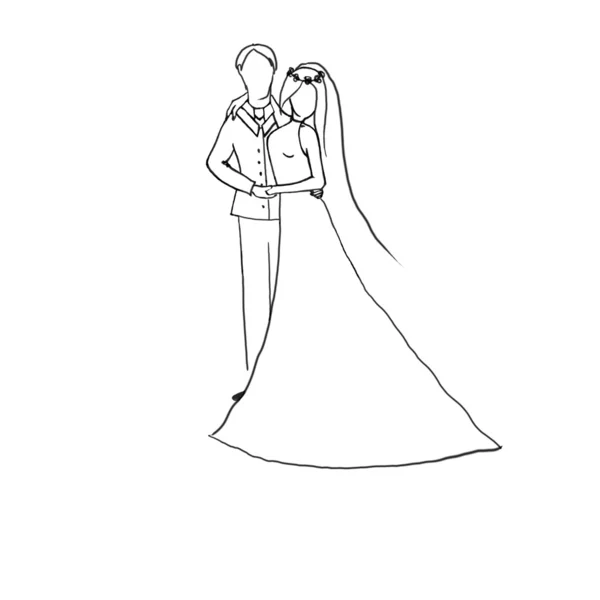 Wedding Couple Kissing Vector Sketch Stock Illustration - Download Image  Now - Bride, Groom - Human Role, Sketch - iStock