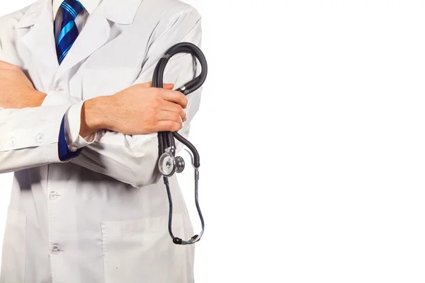 Healthcare, profession, people and medicine concept - Doctor with stethoscope — Stock Photo, Image