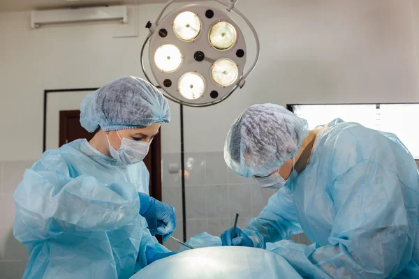 Chirurgien d'équipe au travail en salle d'opération. — Photo