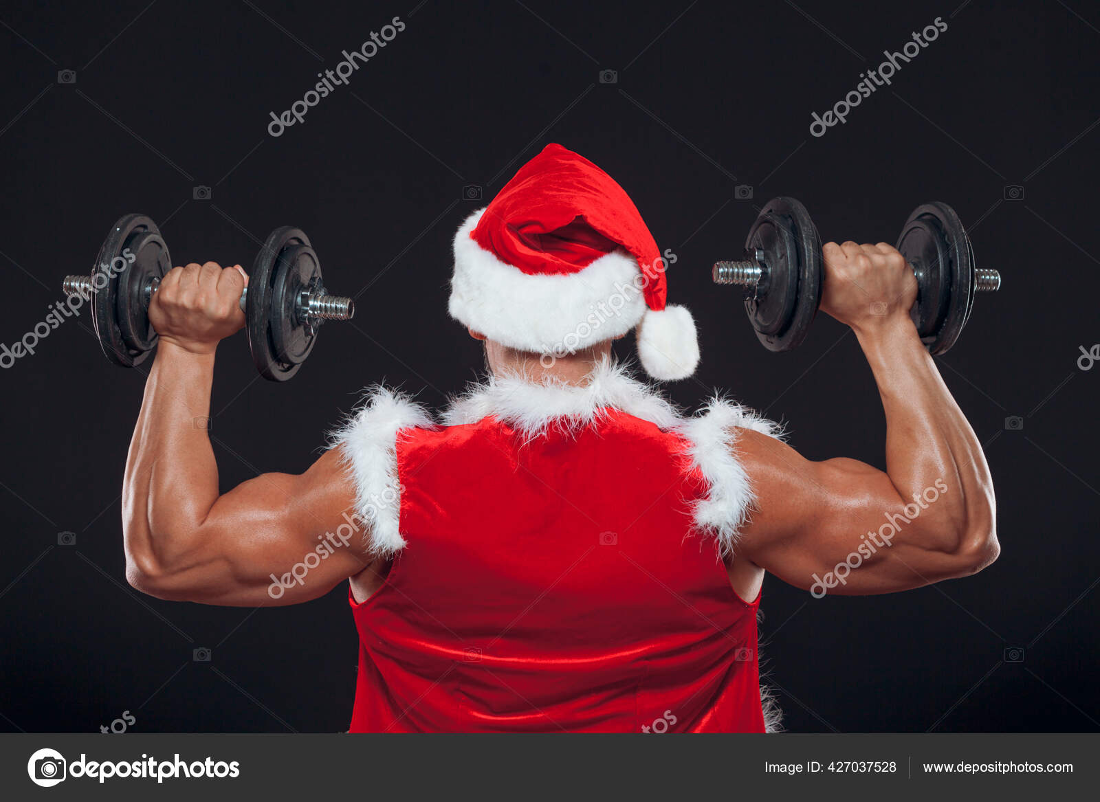 Sexy Weihnachtsmann. Bodybuilder junge hübsche Weihnachtsmann Klausel