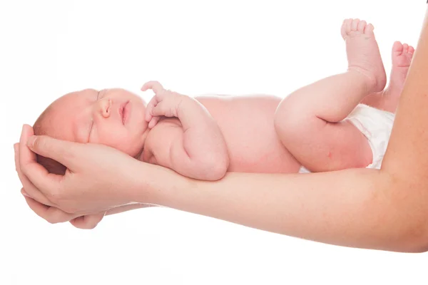 Petit bébé tenu dans les mains des mamans — Photo