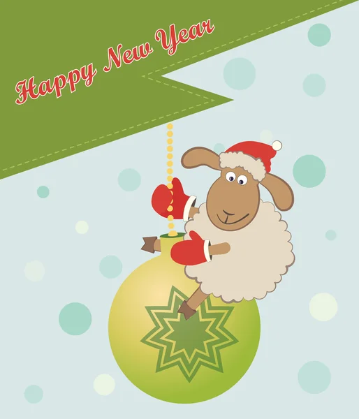 komik yılbaşı koyun chtisrmas Ball - tebrik kartı