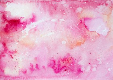 Soyut doku suluboya ile yapılır. Sarı, pembe, altın rengi parıltı, damla damla boya ve su. Renk şeması pembe.