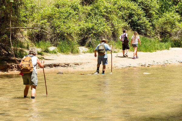 Tourists along the Virgin River