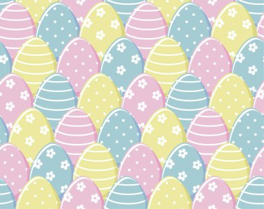 Mutlu Paskalya yumurtaları. Kusursuz desen. Vektör illüstrasyonu.