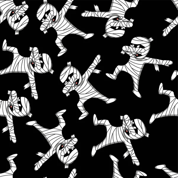 Zabawna Kreskówkowa Mumia Dynia Sprawiają Dab Się Rusza Tańczy Hip — Wektor stockowy