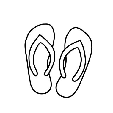 Terlik sandalet ayakkabısı. Yukarı taraf, vektör karalama çizimi