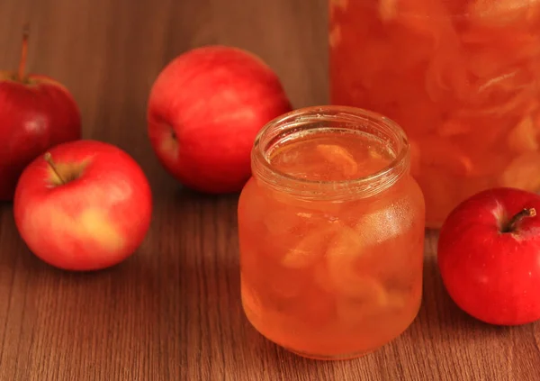 Köstlich Duftende Hausgemachte Marmelade Aus Äpfeln — Stockfoto