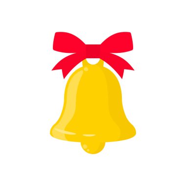 Noel çanı. Düz simge. Vektör illüstrasyonu.