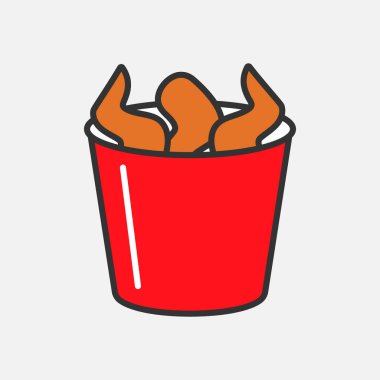 Fast food vektör illüstrasyonunu yemeye hazır tavuk kanatları.
