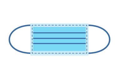Tıbbi yüz maskesi. Düz simge. Vektör illüstrasyonu.