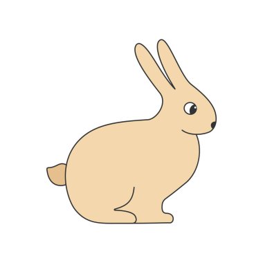 Şirin tavşan oturma vektörü çizimi.