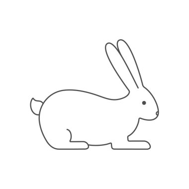 Tavşan çifti doğrusal ana hatları boş vektör çizimi.