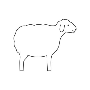 Koyun doğrusal ana hatları boş vektör çizimi.