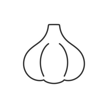 Sarımsak hatları doğrusal boş simge işaret vektörü çizimi.