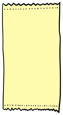 Kabataslak kenarlı el çizimi yırtık kağıt not. Boş not vektör çizimi çiz. Vektör illüstrasyonu