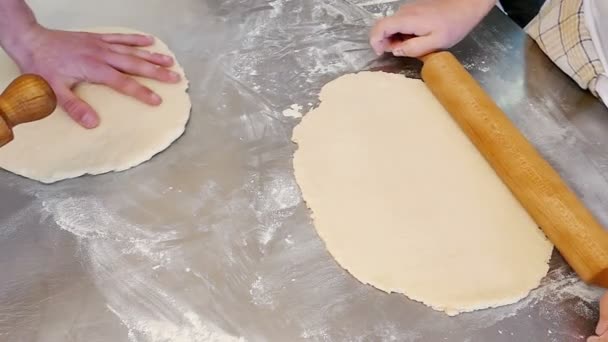 Hand Mixing Dough — Stock Video