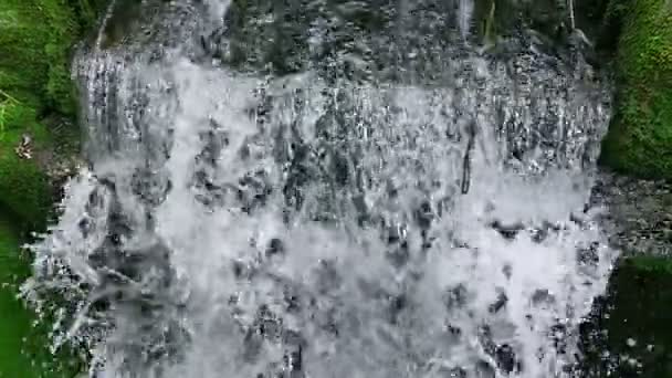 Kracht van de natuur - prachtige waterval in close-up in een prachtige natuur — Stockvideo