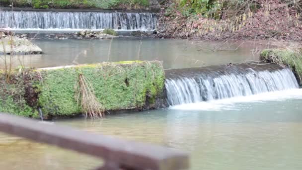 El poder de la naturaleza - Hermosa cascada en la naturaleza — Vídeos de Stock