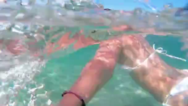이국적인 바다에서 다이빙 — 비디오