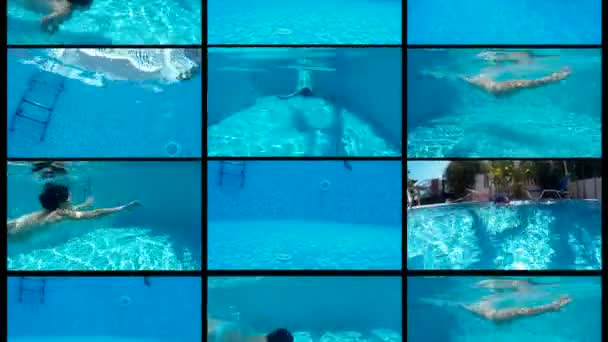 Plongée dans la piscine privée , — Video