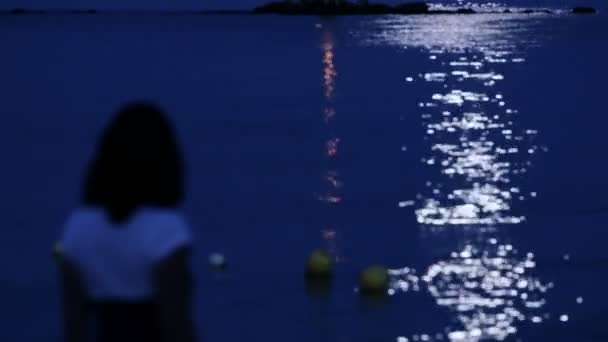 月光洒在海 — 图库视频影像