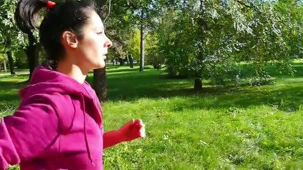 Zpomalený pohyb běh v přírodě — Stock video