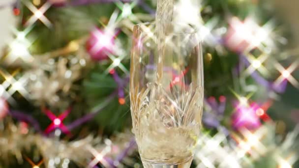 Новогоднее шампанское — стоковое видео