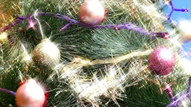 Kerstmis en oud en nieuw Tree — Stockvideo