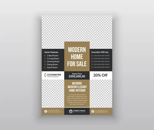 Onroerend Goed Business Flayer Poster Brochure Omslag Ontwerp Template — Stockvector