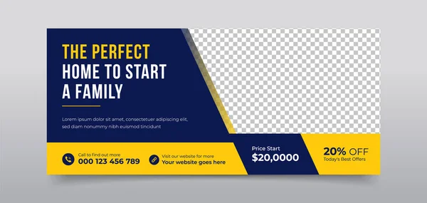 Real estate social media cover photo or banner template