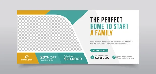Real estate social media cover photo or banner template