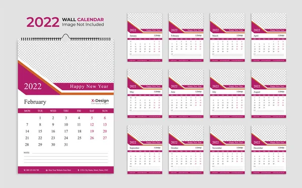 Duvar takvimi 2022. Yıllık planlamacı. Okul ve şirket programı.