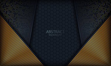 Koyu mavi arka plan altın çizgilerle örtüşüyor. Parlak ve altıgen desenli doku.
