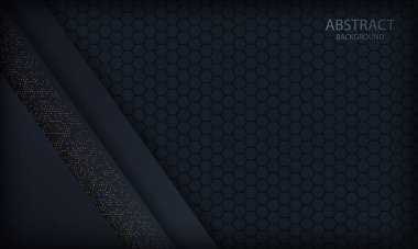 Simli koyu mavi tabakalar. Altıgen desenli doku. Modern arkaplan tasarımı.