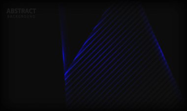 Soyut koyu arkaplan. Çizgili desenli doku ve mavi ışık elementi. Modern teknoloji tasarım şablon arka planı.